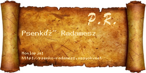 Psenkó Radamesz névjegykártya
